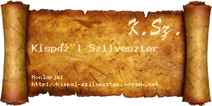 Kispál Szilveszter névjegykártya